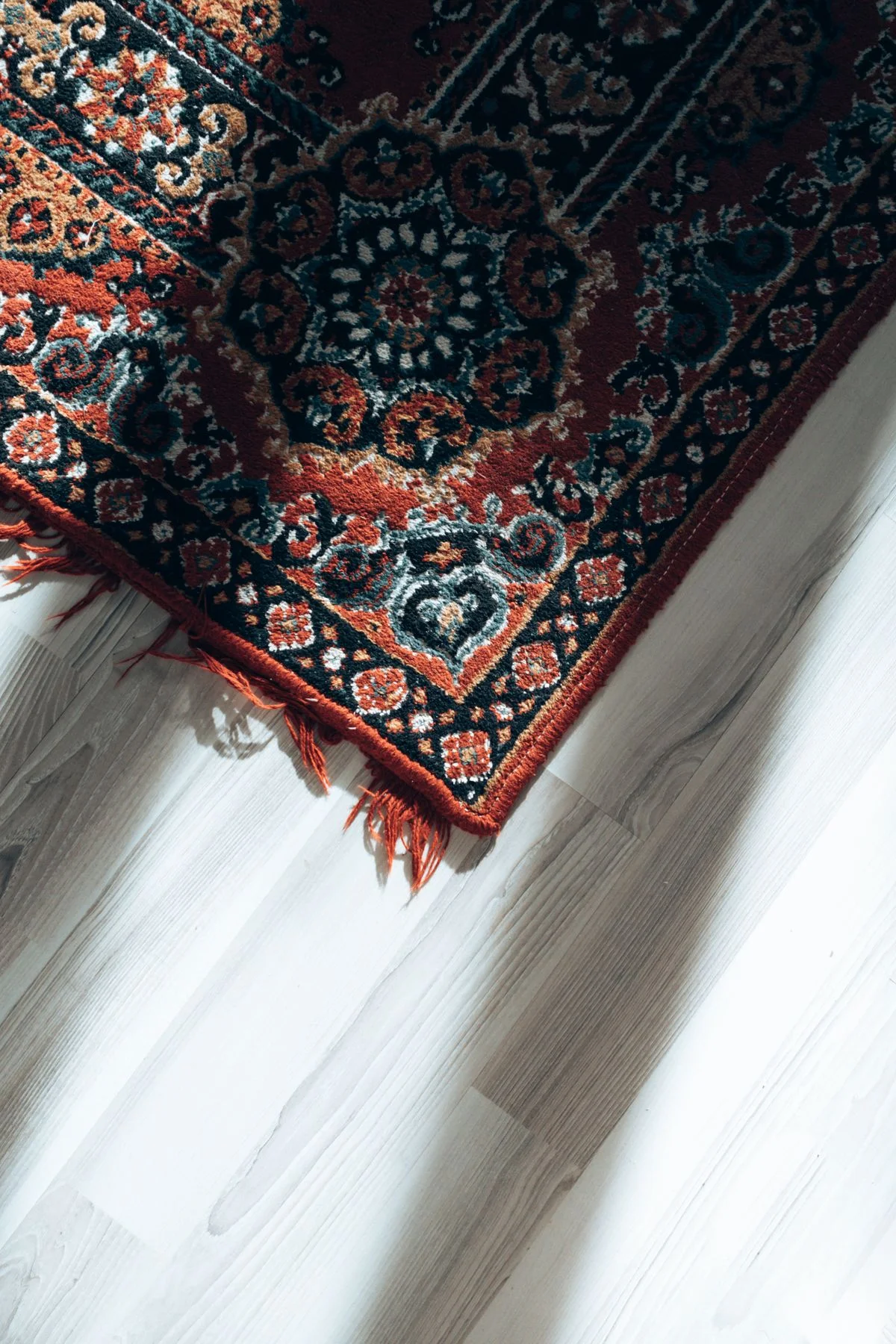 Oriental rug under furniture in a traditional living room