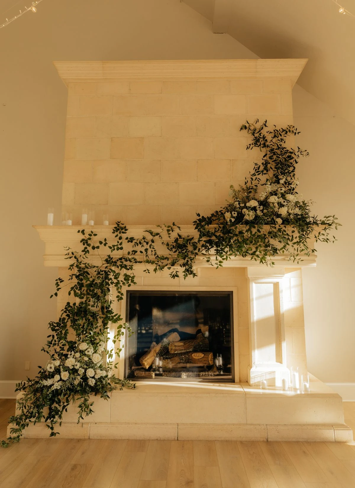 Eucalyptus garland draped in a living room