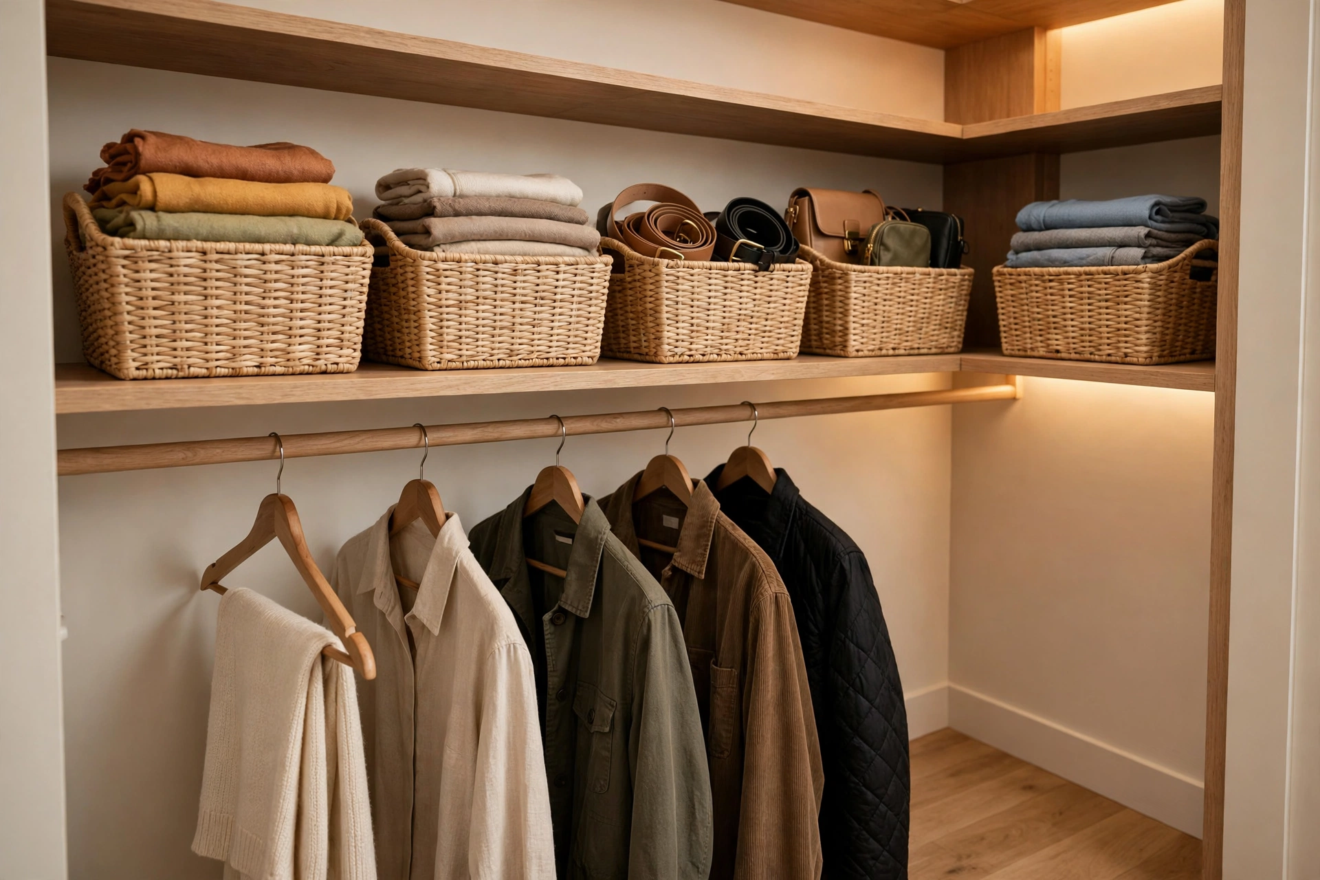 Closet Shelf Baskets for Accessories