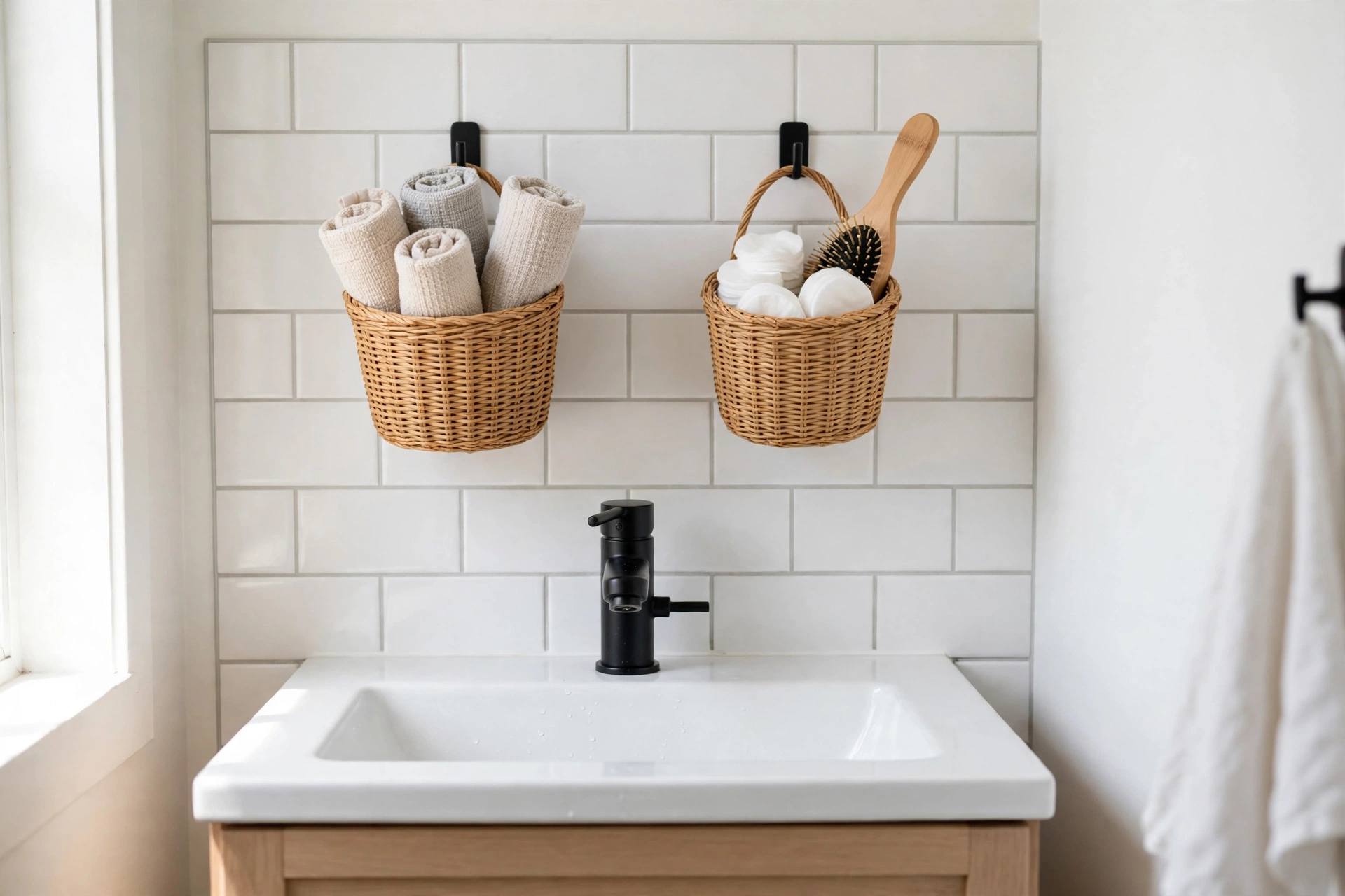 Hanging Wall Baskets for Small Bathrooms