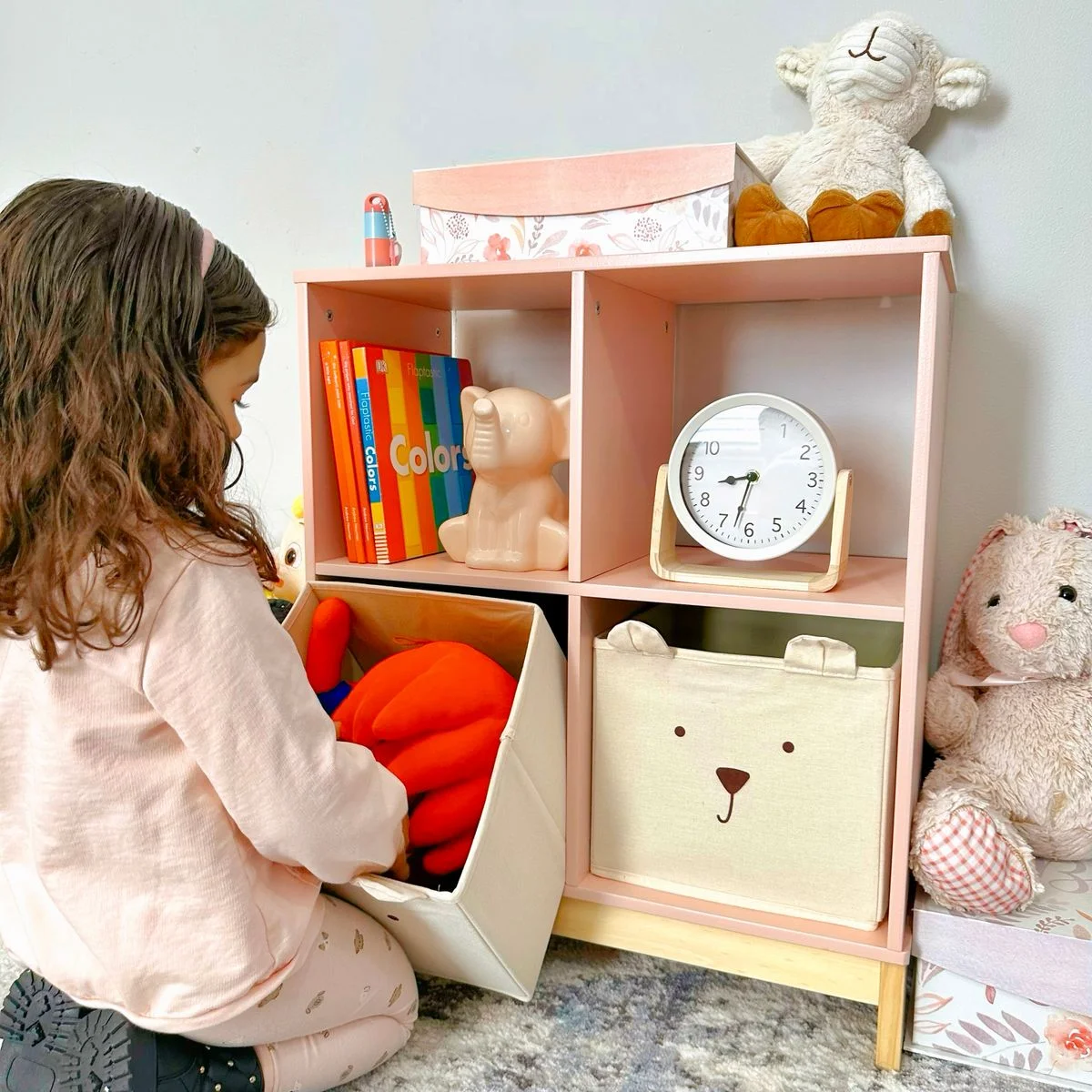 Bookcase with toy bins combo for kids room