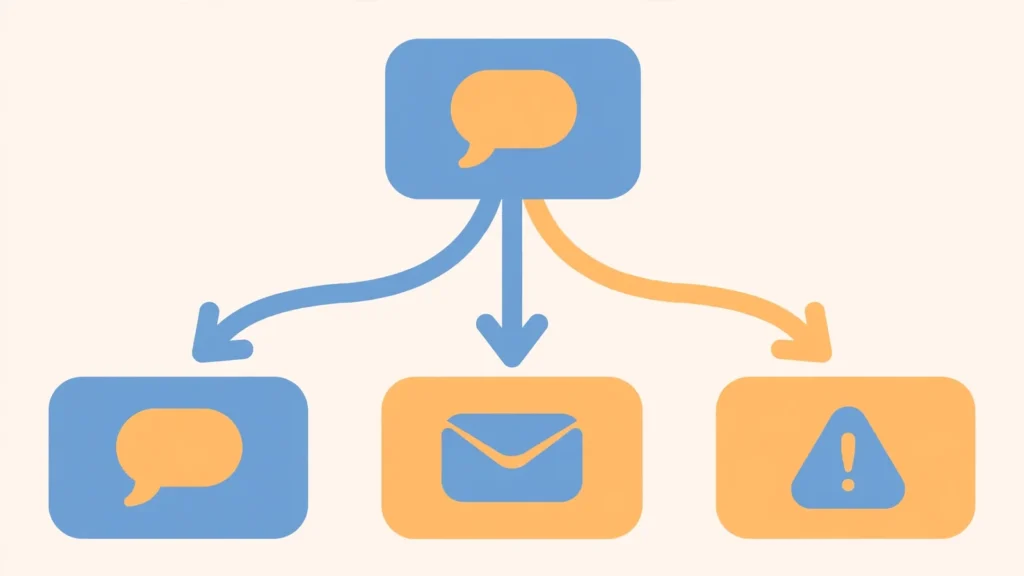 Flow diagram showing when to use IIRC in messages, with branching decision steps for casual and formal settings