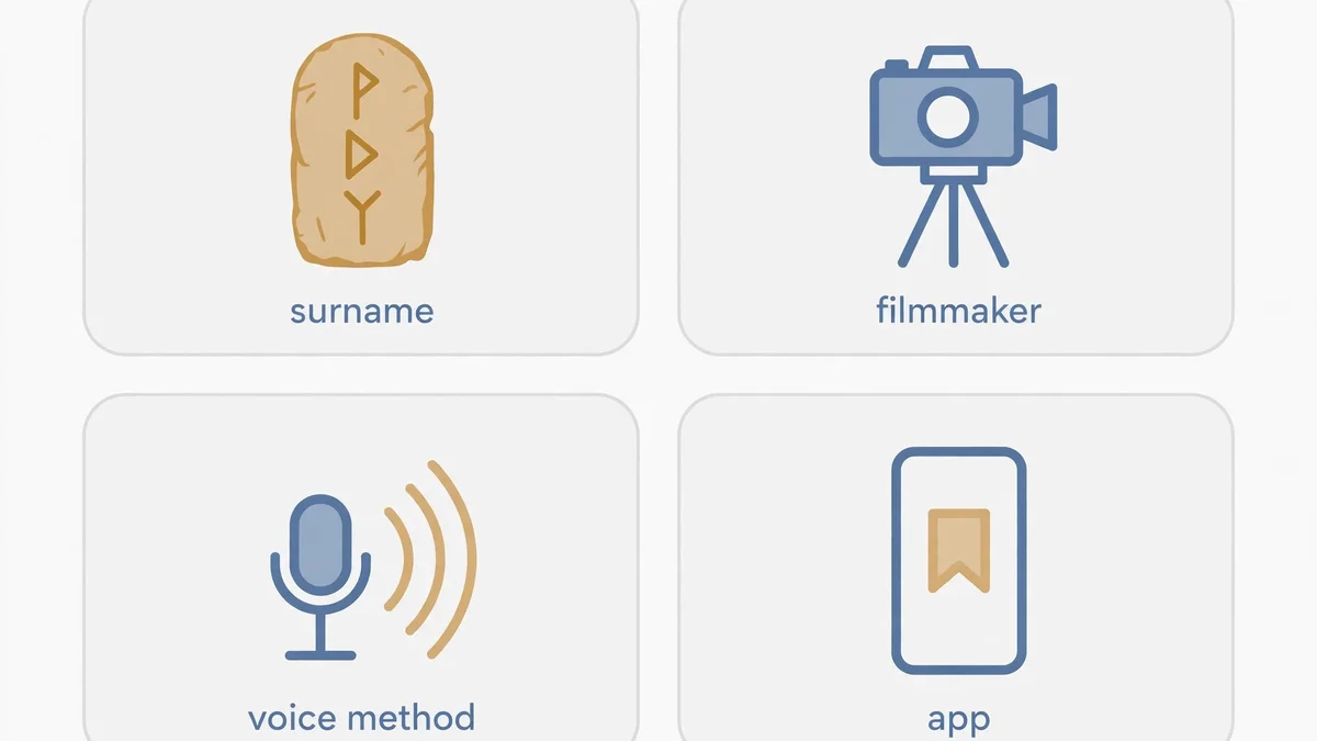 Diagram of the four meanings of Linklater: surname, filmmaker, voice method, and app